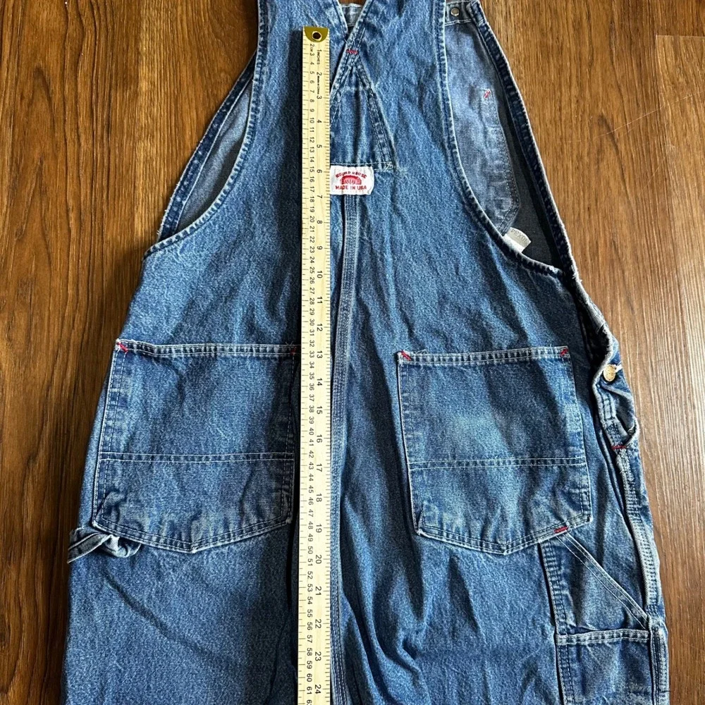 Round House Denim Overalls Mens 36x34 Blue Good Vintage Distressed Workwear